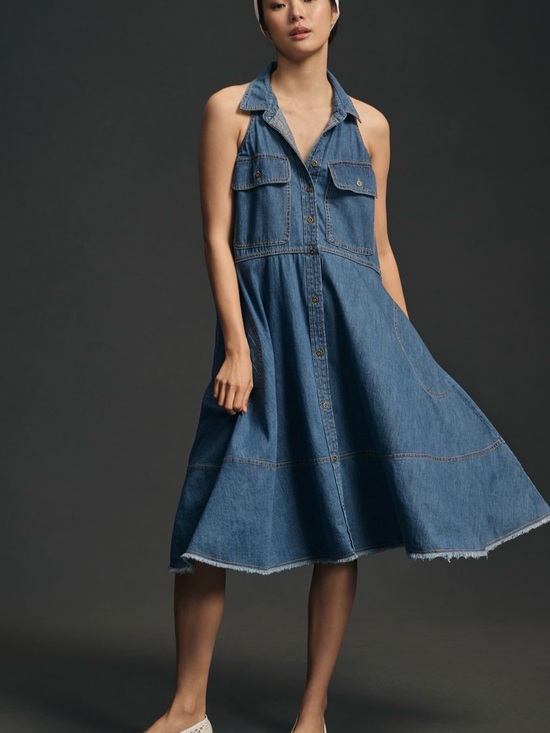 Pilcro Dresses & Skirts - Pilcro Sleeveless Halter Swing Midi Dress/medium